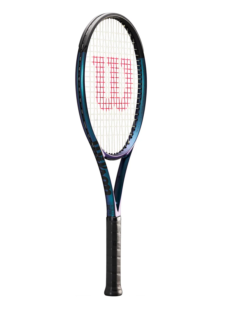 Wilson Ultra 100Ul V4 Tennis Racket, Head 100, 16X19, Adults, Intermediate/ Advanced - Black/ Blue/ Purple