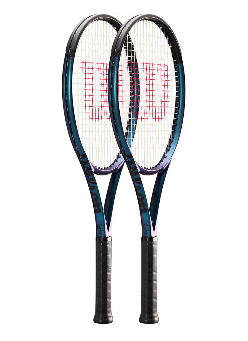 Wilson - Ultra 100Ul V4 Tennis Racket, Head 100, 16X19, Adults, Intermediate/ Advanced - Black/ Blue/ Purple - Image 1