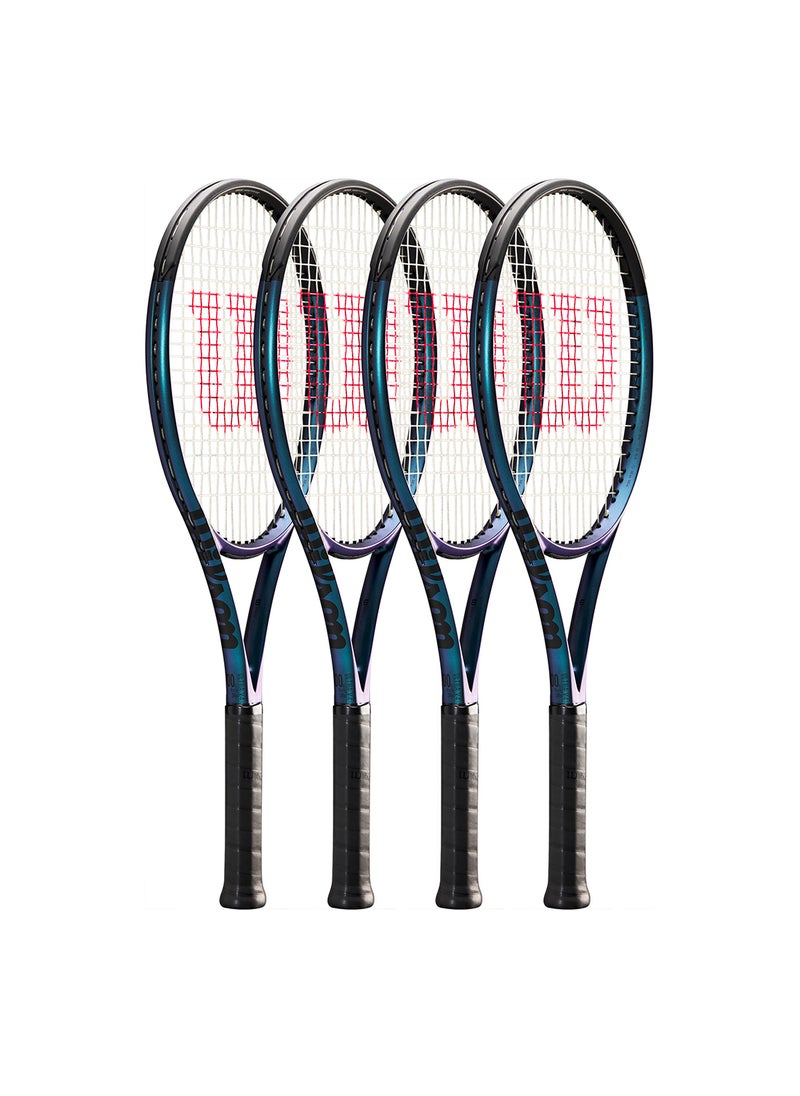 Wilson - Ultra 100Ul V4 Tennis Racket, Head 100, 16X19, Adults, Intermediate/ Advanced - Black/ Blue/ Purple - Image 1