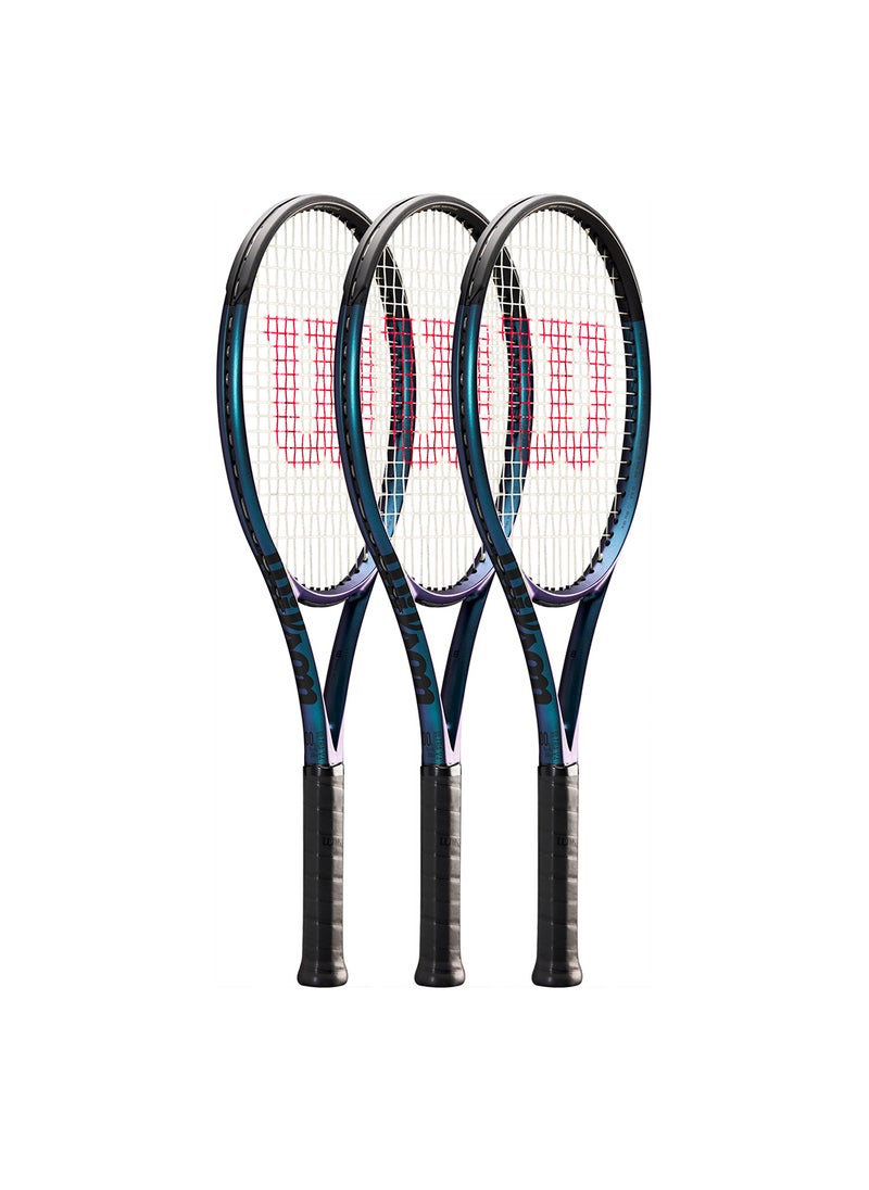 Wilson - Ultra 100Ul V4 Tennis Racket, Head 100, 16X19, Adults, Intermediate/ Advanced - Black/ Blue/ Purple - Image 1
