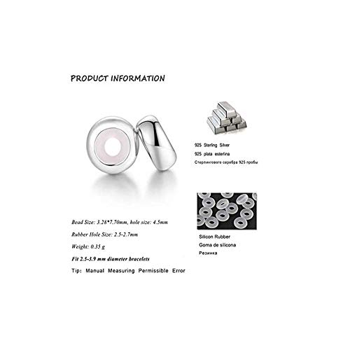 ARTCHARM .Sold 925 Sterling Silver 2pcs Rubber Charm Stopper Spacer Bead for Charm Bracelets - Image 2