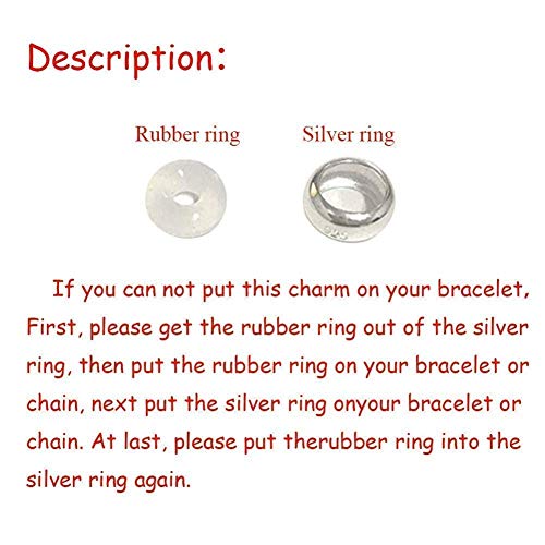 ARTCHARM .Sold 925 Sterling Silver 2pcs Rubber Charm Stopper Spacer Bead for Charm Bracelets - Image 4