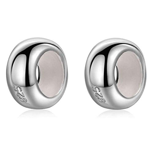 ARTCHARM .Sold 925 Sterling Silver 2pcs Rubber Charm Stopper Spacer Bead for Charm Bracelets - Image 1