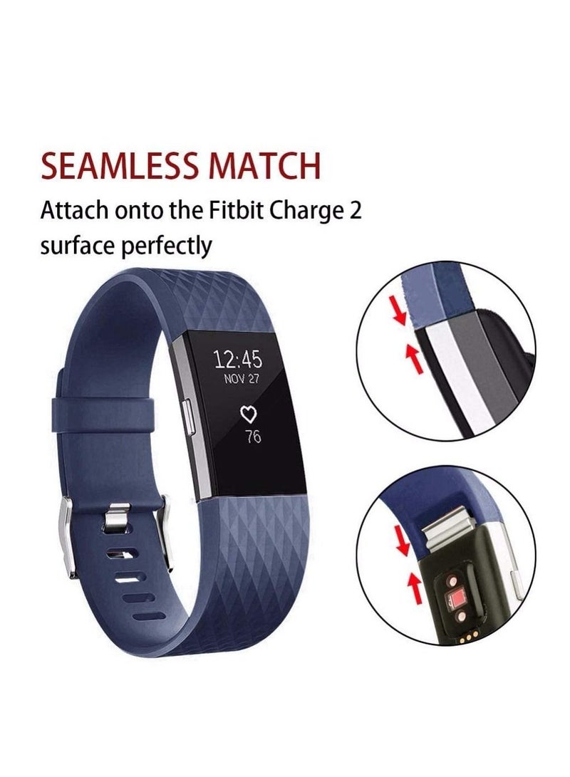 Replacement Straps Compatible with Fitbit Charge 2 Band Colors Soft Silicon Smartwatch Sport Bracelet Band -Blue Small Size - Image 3