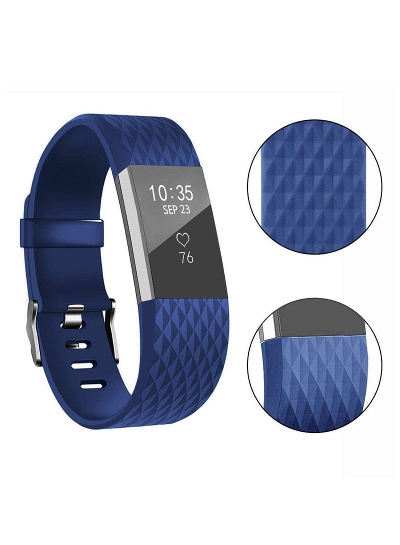 Replacement Straps Compatible with Fitbit Charge 2 Band Colors Soft Silicon Smartwatch Sport Bracelet Band -Blue Small Size - Image 2