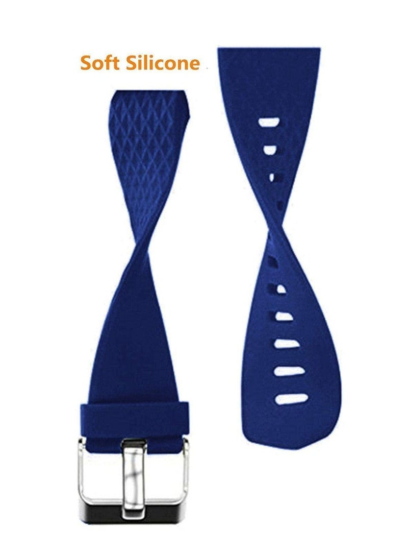 Replacement Straps Compatible with Fitbit Charge 2 Band Colors Soft Silicon Smartwatch Sport Bracelet Band -Blue Small Size - Image 5