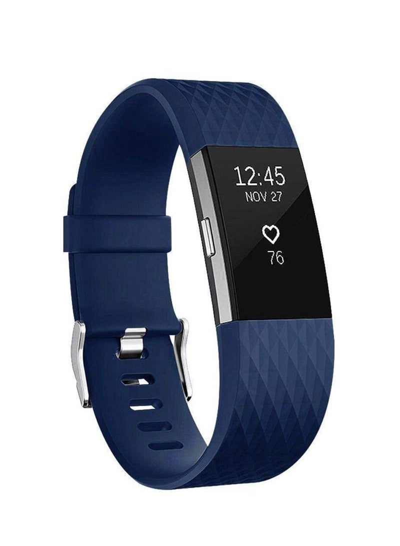 Replacement Straps Compatible with Fitbit Charge 2 Band Colors Soft Silicon Smartwatch Sport Bracelet Band -Blue Small Size - Image 1