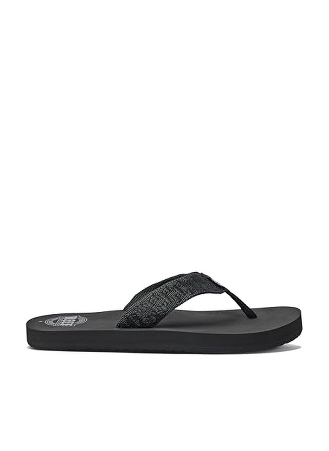 Reef Smoothy Mens Beach Flip Flop, Soft Woven Strap Made From 100% Recycled PET, Black, 6 - Image 1
