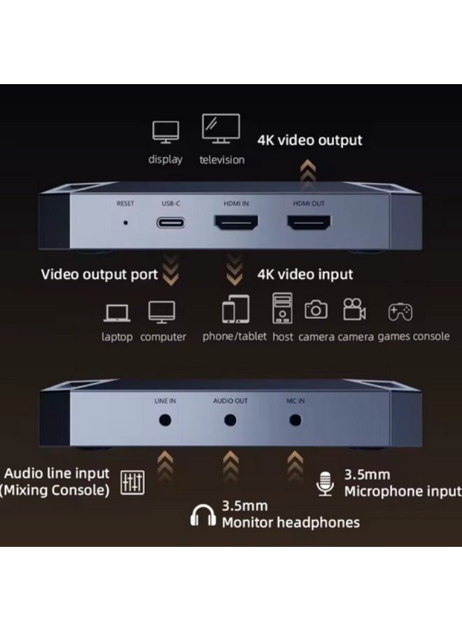 Piva VD05 Live Stream Switcher 4K 60HZ Video Capture Card Type-C USB3.0 HD for Streaming Podcasting Game Recording - Image 3