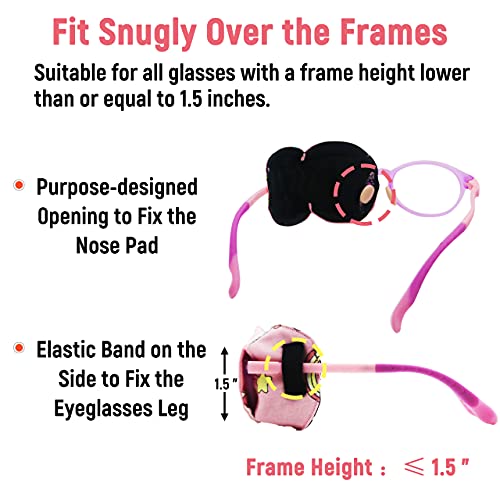 Astropic 3D Cotton & Silk Eye Patch for Kids | Girls Eye Patch for Glasses | Medical Eyepatch for Children with Lazy Eye (Pink Unicorn, Left Eye) - Image 4