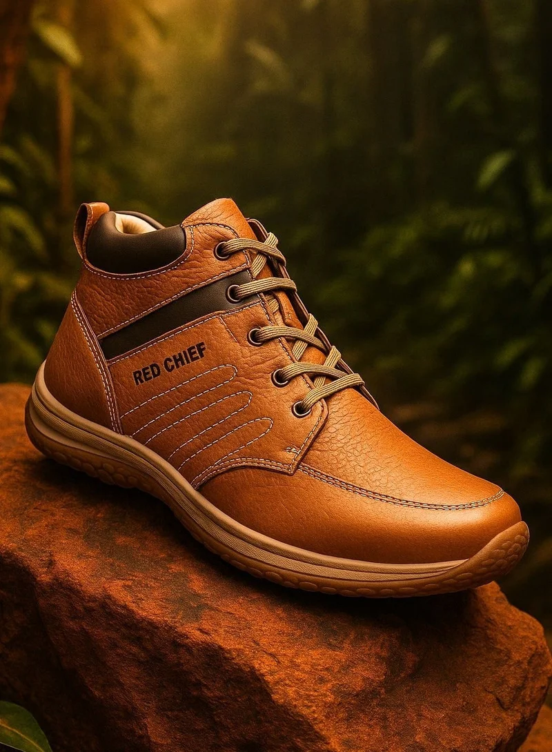 Red Chief Tan Mid Ankle Leather Casual Shoe | RC3519 Brown