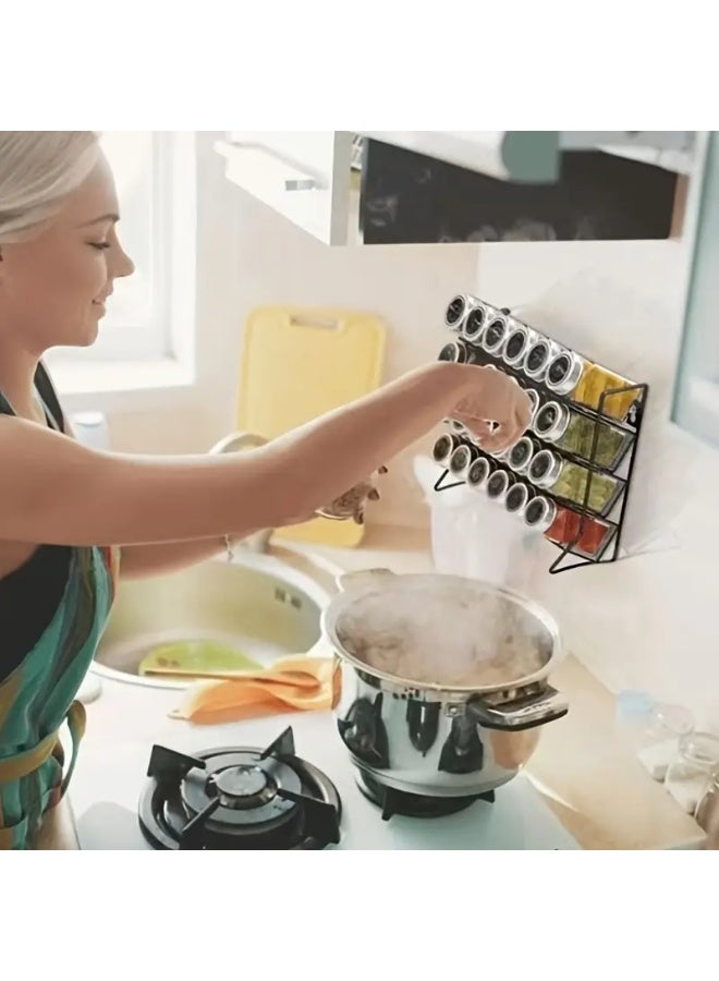 Metal Spice Rack Organizer – Wall Mount Kitchen Shelf for Spice Jars, Countertop Storage Solution, Space-Saving Design for Home Cooking & Baking (Hanging Shelf, Durable Steel Construction) - Image 5