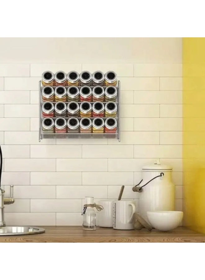 Metal Spice Rack Organizer – Wall Mount Kitchen Shelf for Spice Jars, Countertop Storage Solution, Space-Saving Design for Home Cooking & Baking (Hanging Shelf, Durable Steel Construction) - Image 4