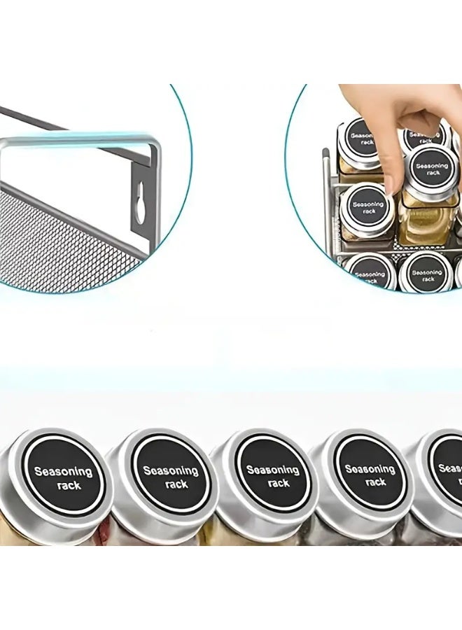 Metal Spice Rack Organizer – Wall Mount Kitchen Shelf for Spice Jars, Countertop Storage Solution, Space-Saving Design for Home Cooking & Baking (Hanging Shelf, Durable Steel Construction) - Image 2