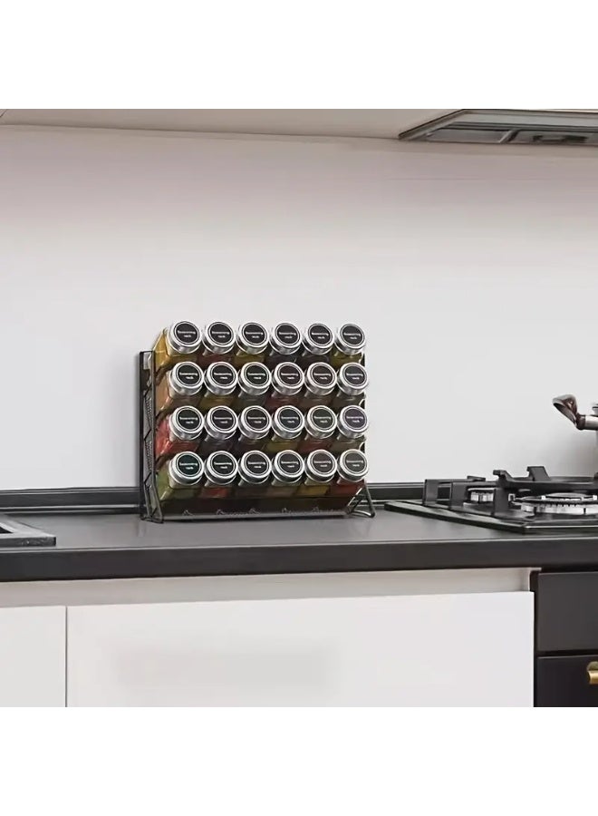 Metal Spice Rack Organizer – Wall Mount Kitchen Shelf for Spice Jars, Countertop Storage Solution, Space-Saving Design for Home Cooking & Baking (Hanging Shelf, Durable Steel Construction) - Image 3