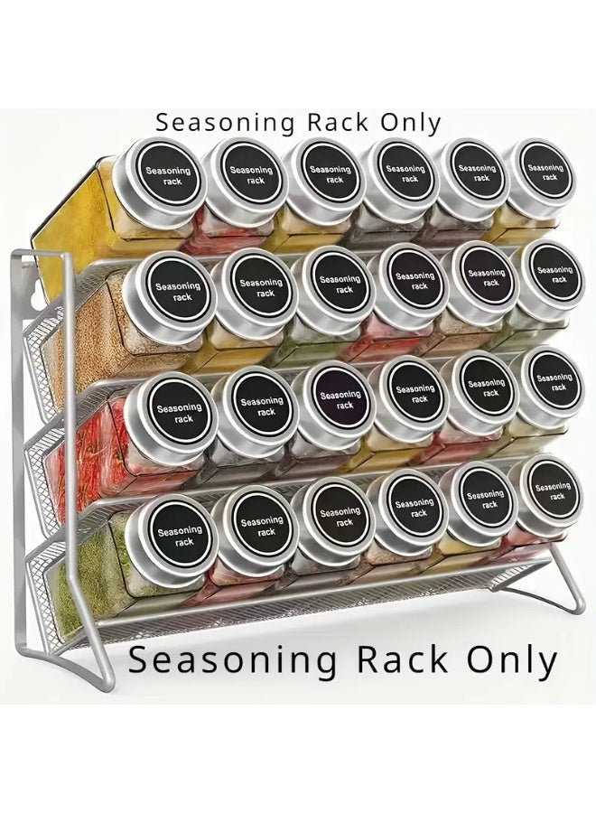 Metal Spice Rack Organizer – Wall Mount Kitchen Shelf for Spice Jars, Countertop Storage Solution, Space-Saving Design for Home Cooking & Baking (Hanging Shelf, Durable Steel Construction) - Image 1