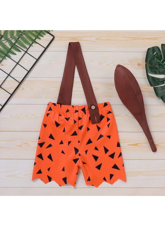 OBEEII Kids Boys Girls Halloween Costume Baby Toddler Cavman Cavegirl Halloween Cosplay Outfit, Boy, 2-3 years - Image 3