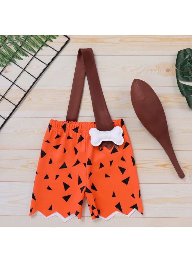 OBEEII Kids Boys Girls Halloween Costume Baby Toddler Cavman Cavegirl Halloween Cosplay Outfit, Boy, 2-3 years - Image 2