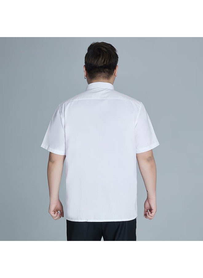 Ayoupang Summer Short Sleeve Plus Size Cotton Shirt Loose Business Formal Wear Breathable Comfortable All Cotton Casual White Shirt Men - Image 5