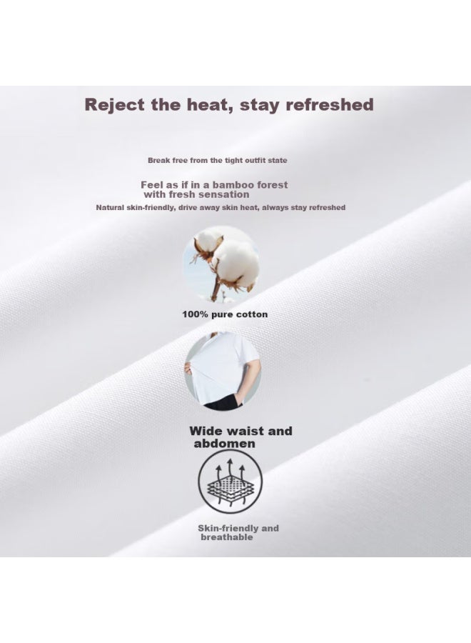 Ayoupang Summer Short Sleeve Plus Size Cotton Shirt Loose Business Formal Wear Breathable Comfortable All Cotton Casual White Shirt Men - Image 1