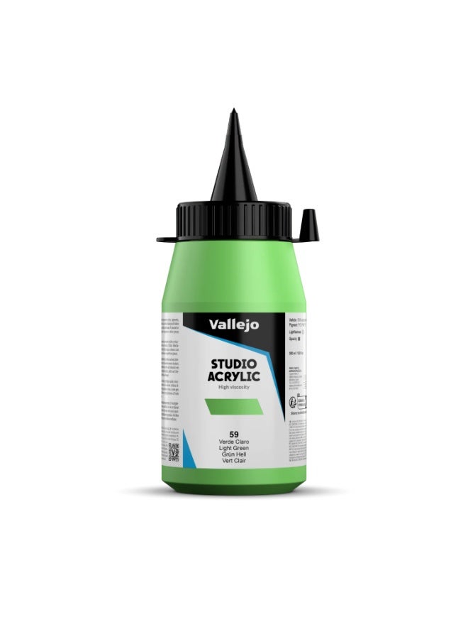 Professional Acrylic Paint for Artists & Studios – Green Light, High Pigment, Smooth Coverage on Canvas & Wood – 500ml