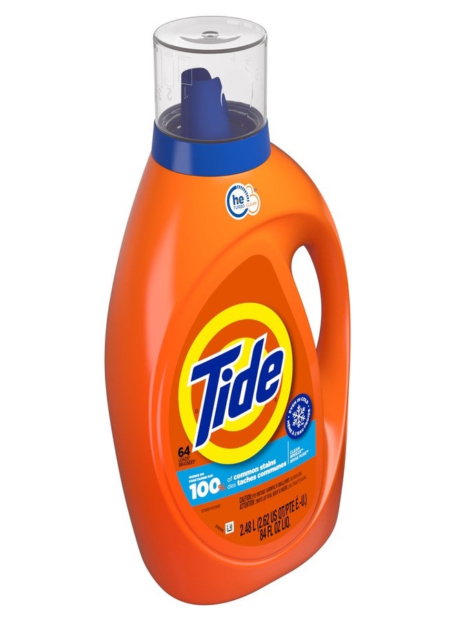 Tide Liquid Laundry Detergent, HE Compatible, Clean Breeze Scent, 64 loads, 84 fl oz (Packaging May Vary) - Image 2