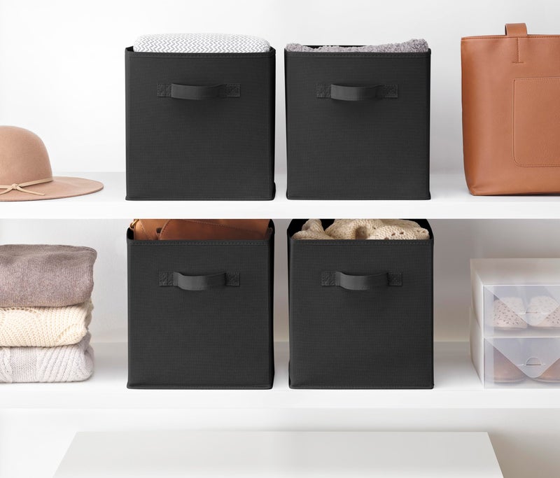 Whitmor Collapsible Cubes - 10.5 x 10.5 x 11 inches - White - Set of 4 - Image 1