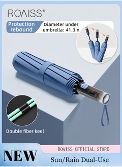 roaiss Upgraded Fully Automatic Umbrella for Men and Women 24 Rib Dual Purpose Umbrella 41.3 Inch Enlarge Umbrella Cover UV Protection Umbrella Effectively Blocks Sunlight UPF50+  - Image 1