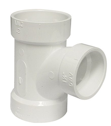Canplas 192126L PVC DWV Sanitary Tee, 2 x 2 x 1-1/2-Inch, White - Image 2