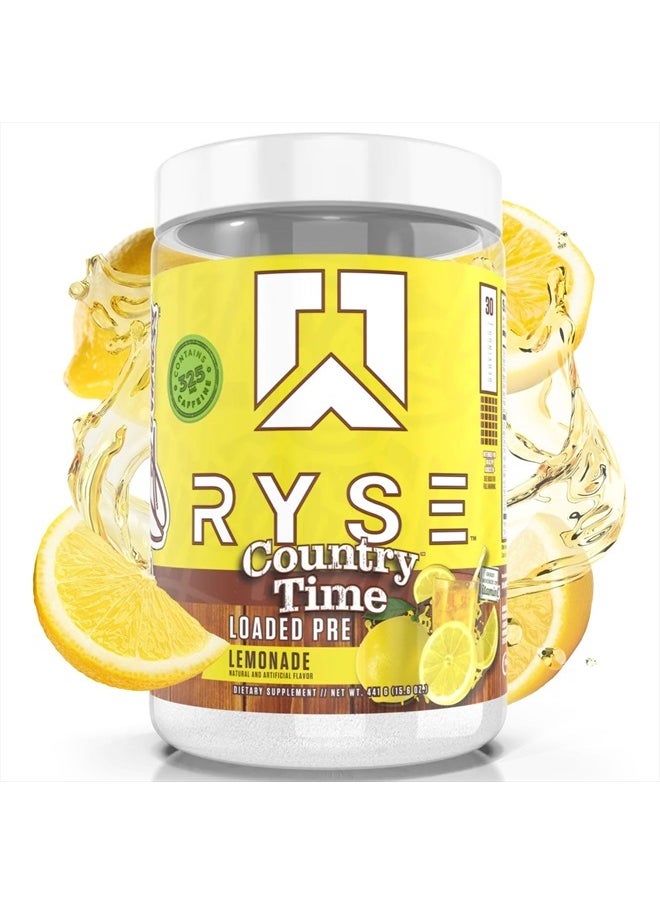 RYSE Up Supplements - Loaded Pre Workout Powder Supplement for Men & Women | Pumps, Energy, Focus | Beta Alanine + Citrulline | 325mg Caffeine | 30 Servings (Country Time Leonade) - Image 1