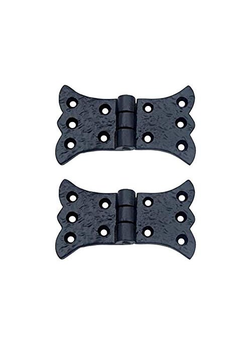 Adonai Hardware Adonai Hardware Aeneus Black Antique Iron Butterfly H Cabinet Hinge Supplied as 2 Pieces per Pack Black Powder Coated  - Image 1