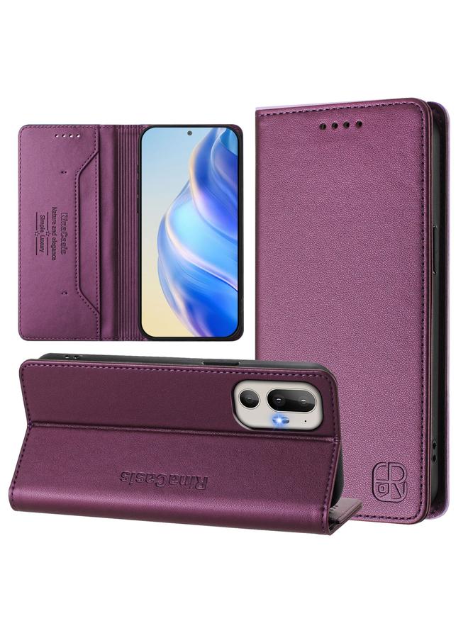 S-TOP Case For HTC U24 Pro RC01 Dual-Folded Magnetic Suction RFID Leather Phone Case - Image 1