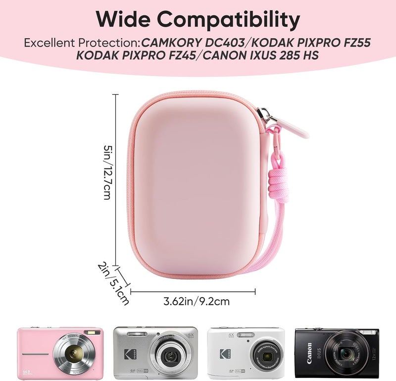 TYSORETY Pink Camera Case for Digital Cameras with Accessory Storage - Image 2