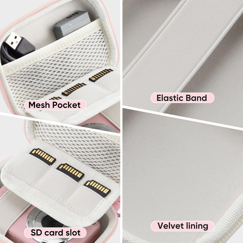TYSORETY Pink Camera Case for Digital Cameras with Accessory Storage - Image 5