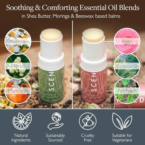 Scentered Aromatherapy Balm Stick Duo for Stress-Relief & Emotional Balance - Roll On Essential Oil Blends of Rose & Chamomile - Aromatherapy Gifts for Women - De-Stress & Love - Image 4