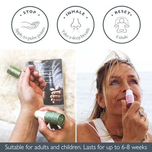 Scentered Aromatherapy Balm Stick Duo for Stress-Relief & Emotional Balance - Roll On Essential Oil Blends of Rose & Chamomile - Aromatherapy Gifts for Women - De-Stress & Love - Image 5
