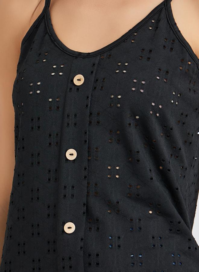 Styli Styli Embroidered Buttoned Strappy Cami Top  - Image 4