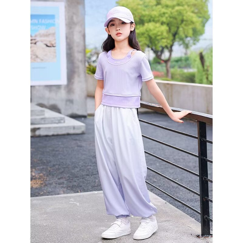 Girls' Ice Silk Pants Gradient Anti-Mosquito Pants Summer Kidsren'S Sports Quick-Drying Pants Thin Summer Wear - Image 4