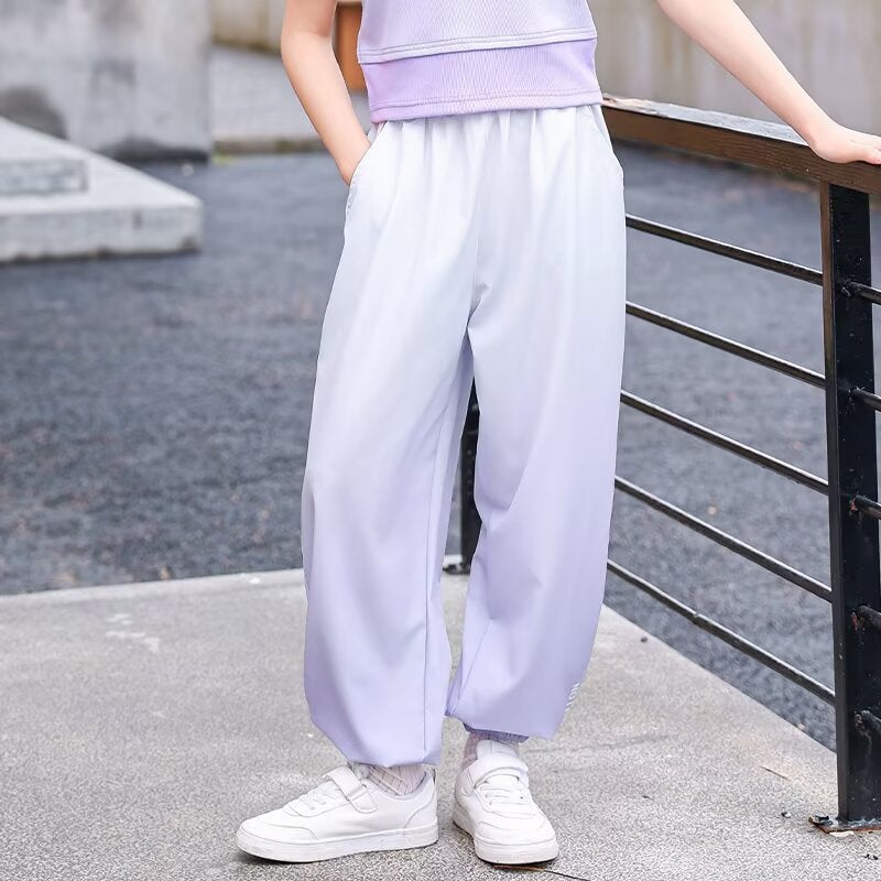 Girls' Ice Silk Pants Gradient Anti-Mosquito Pants Summer Kidsren'S Sports Quick-Drying Pants Thin Summer Wear - Image 5