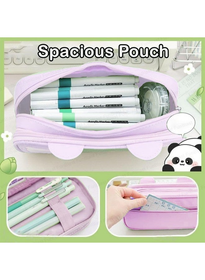 فنبلاست حقائب فن بلاست الكرتونية للبنات - حقيبة متعددة الاستخدامات بسحاب لأطفال المدارس، صندوق منظم للأدوات المكتبية، حافظة أقلام أنيقة لطلاب المدارس والجامعات (أرجواني-RT) - Image 4