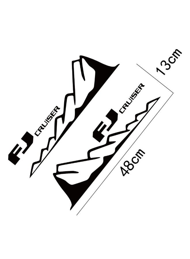 Toyota FJ Cruiser logo sticker in black, 48cm long and 13cm high. - Image 2