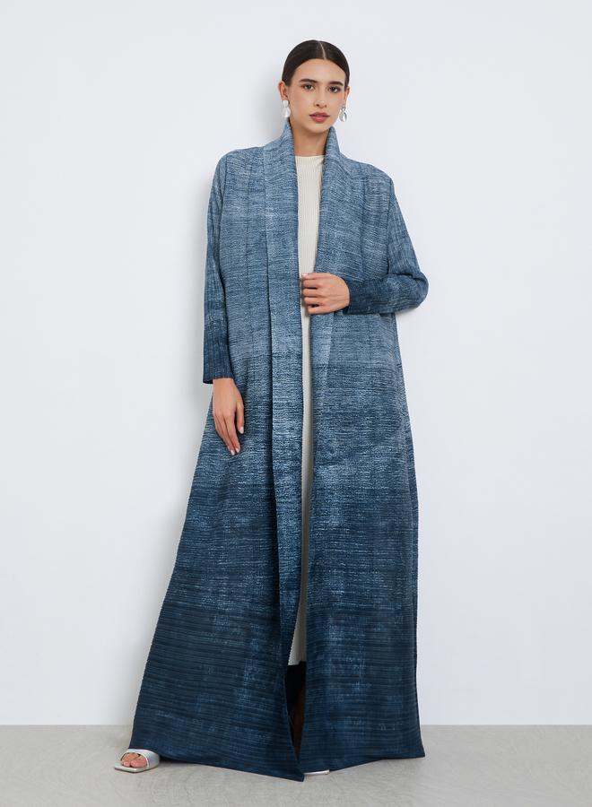 Take Two Ombre Textured Pleated Long Sleeve Abaya - Image 1