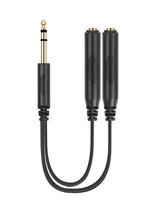 SiYear 6.35mm 1/4 inch Male Plug Stereo to 2 Dual 1/4 "TRS Female Jack Connector Audio Speaker Cable, Y Splitter Adapter Cable (20CM / 8Inch) - Image 2