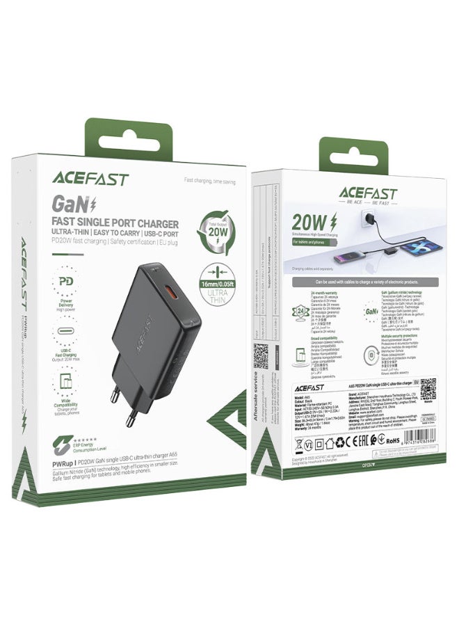 ACEFAST Fast Charge Wall Charger A65 PD20W GaN (1xUSB-C) EU - Image 4