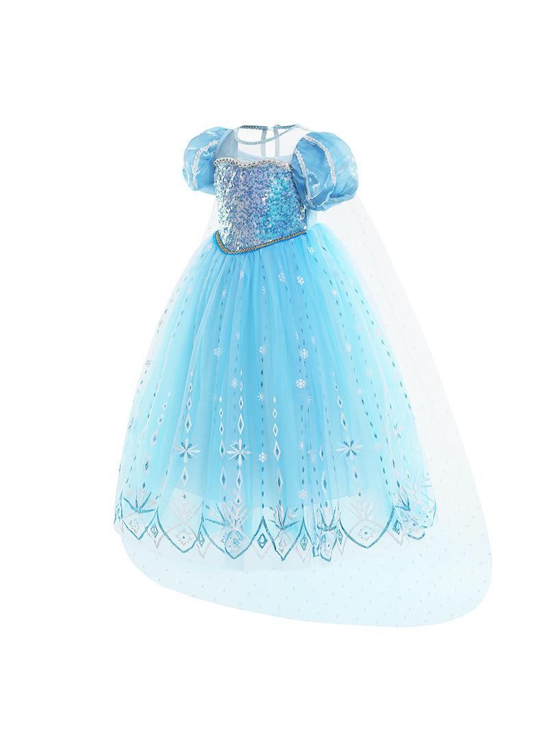 general Fairytale Princess Elsa Frozen Breathable Themed Party Deluxe Edition Fancy Dress Cosplay Costume With Accessories Best Gift For Girl Birthday Gift - Image 2