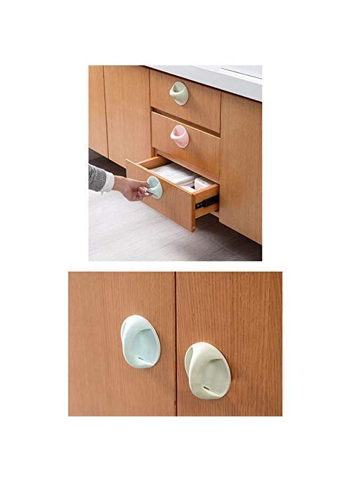 APURK APURK Self Adhesive Door Handles Stick Plastic Handles Pull for Sliding Door Drawer Window Commode and Cupboard Cabinet Multicolor 2PCs  - Image 4
