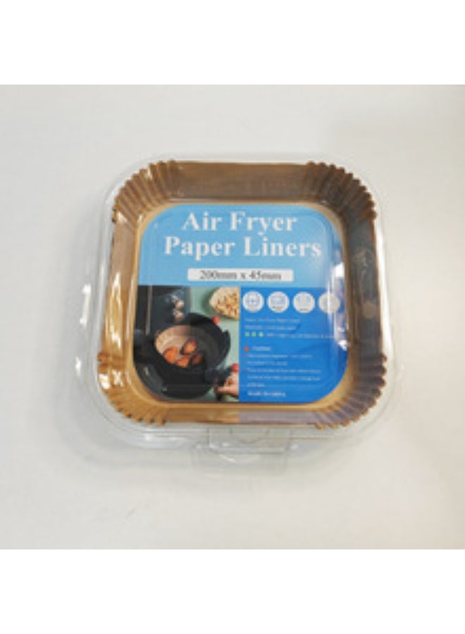 100 PCS Air Fryer Disposable Paper Liner Square 7.9 inch/20cm Waterproof parchment paper for air fryer baking roasting & microwave Features easy - grip tabs on all four sides. - Image 2