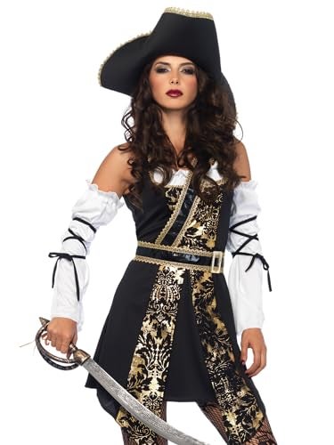 Leg Avenue Women's Costume, Black/Gold, Small - Image 1