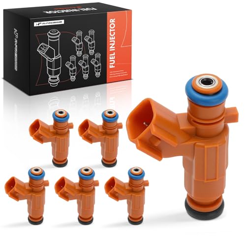 A-Premium APremium 8 Holes Set of 6 Fuel Injectors Compatible with Cadillac SRX Saab 95 2010 2011 28L - Image 1