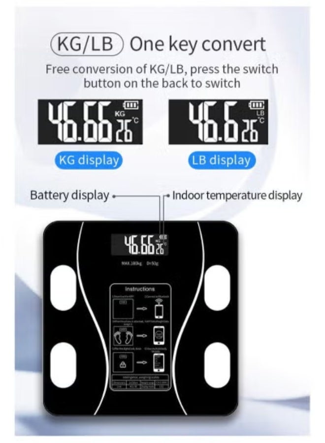 JAJEEK Smart Bluetooth Weight Scale – Wireless Digital Body Composition Analyzer with Mobile App for 14 Body Metrics (BMI, Body Fat, Heart Rate, Weight) – Accurate Fitness Scale for Home & Health Tracking  - Image 4